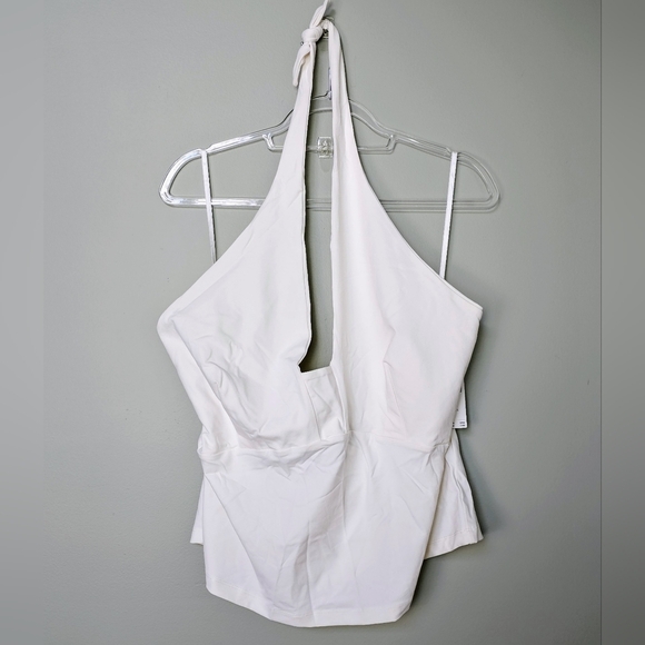 By Anthropologie Women's Tailored Tied Halter Top, LARGE, Ivory - Picture 5 of 9